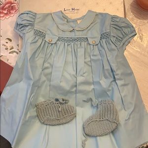 Polly flinders blue smock size 18 months
